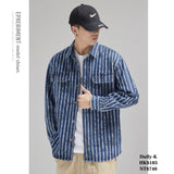 LUANXU# Z203  間條長袖牛仔shirt   JJ