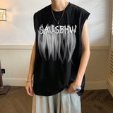 DSJD B371#BX328   偏寬鬆英文字圖案背心 JJ2