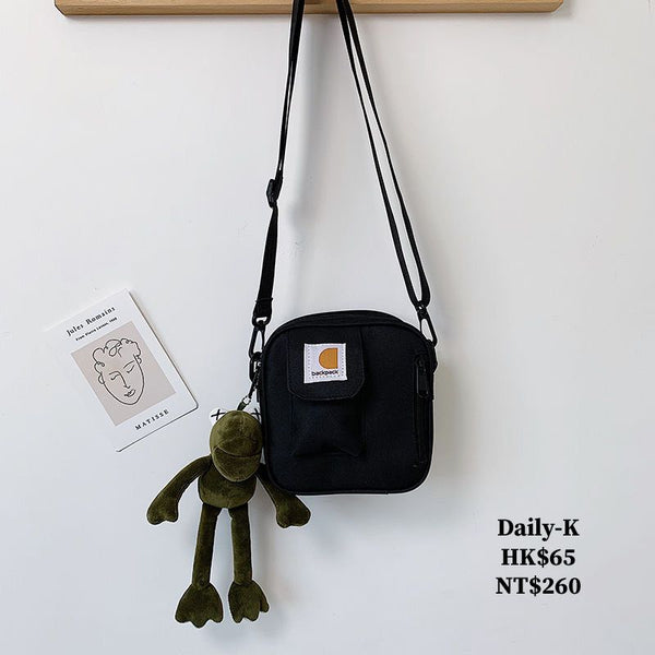 DP#  簡約小橙色logo 小斜背包