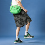 DSJD A141#K6031      拼色格紋短褲