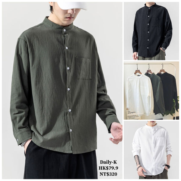 DSJD A141#C1061   立領長袖shirt  JJ2