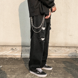 MUJIREN#Z03   送掛鏈   穿窿款黑色牛仔褲