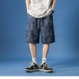 DSJD A141#K6031      拼色格紋短褲