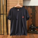 LUANXU# TS304    偏修身純棉心型Logo  TEE