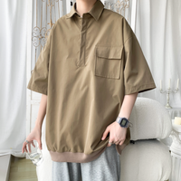 DSJD A141 # T6069   偏寬鬆 單口袋polo tee JJ