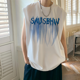 DSJD B371#BX328   偏寬鬆英文字圖案背心 JJ2