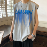 DSJD B371#BX328   偏寬鬆英文字圖案背心 JJ2