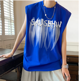 DSJD B371#BX328   偏寬鬆英文字圖案背心 JJ2