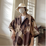 XZ 518-2#XX28   偏鬆花葉圖案短袖shirt
