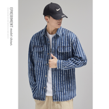 LUANXU# Z203  間條長袖牛仔shirt   JJ