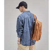 LUANXU# Z203  間條長袖牛仔shirt   JJ