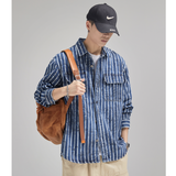 LUANXU# Z203  間條長袖牛仔shirt   JJ