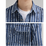 LUANXU# Z203  間條長袖牛仔shirt   JJ