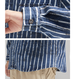 LUANXU# Z203  間條長袖牛仔shirt   JJ