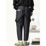 MUSI # 770  吊帶直筒褲型牛仔褲