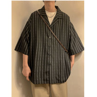 DSJD A141#C2042 偏鬆間條5分袖shirt