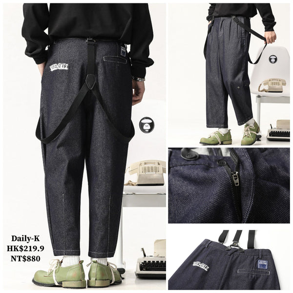 MUSI # 770  吊帶直筒褲型牛仔褲