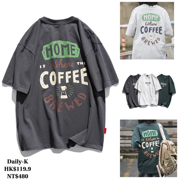  XHP 27 #T692   COFFEE 英文字短袖Tee