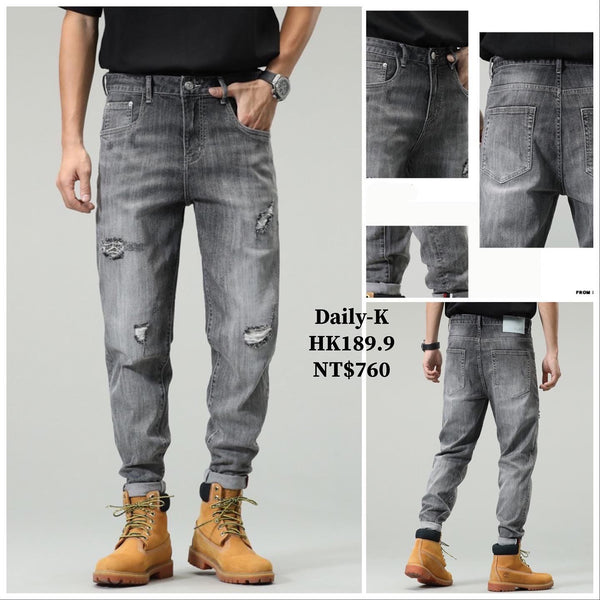 BAQIMA#8831  洗水磨爛牛仔長褲