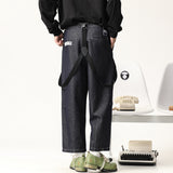 MUSI # 770  吊帶直筒褲型牛仔褲